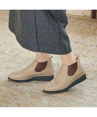 ing <ing>【WEB限定】サイドゴアショートブーツ グレー