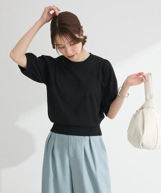 Green Parks ・ｓｗｉｎｇ　ｂｙ　ハート柄クルーニット Black