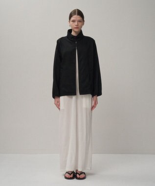 ATON NYLON TWILL | オーバーサイズハリントンジャケット BLACK