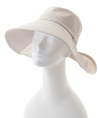 MOONBAT 【遮光100％/遮熱/UVカット】PAUL&JOE ACCESSOIRES(ポール&ジョー）後ろ垂れ 広つばハット 帽子 サイズ調整可能 手洗い可能 オフホワイト