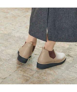 ing <ing>【WEB限定】サイドゴアショートブーツ グレー