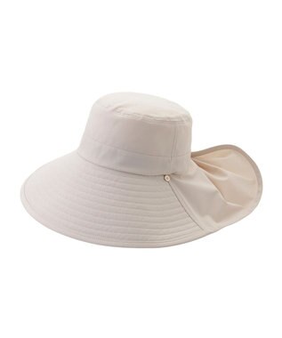 MOONBAT 【遮光100％/遮熱/UVカット】PAUL&JOE ACCESSOIRES(ポール&ジョー）後ろ垂れ 広つばハット 帽子 サイズ調整可能 手洗い可能 オフホワイト