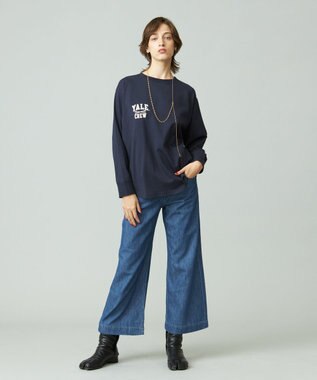 J.PRESS YORK STREET 【WOMEN】YALE × J.PRESS YORK STREET コラボワンポイントTシャツ ネイビー系