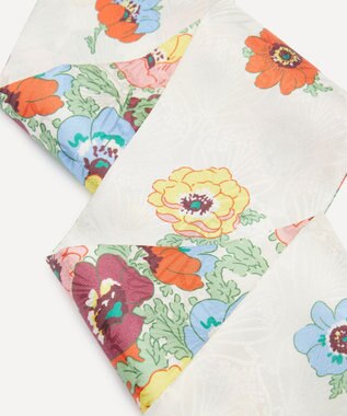 LIBERTY. マデリン 8x16 スキニー ジャカード シルク スカーフ クリーム