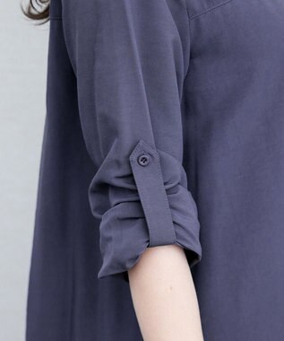 Tiaclasse L 【洗える】レイヤードヘムシャツチュニックブラウス ラベンダーブルー