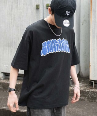 WEGO 【ユニセックス着用ITEM】アクセ付きグラフィックT（SS） ブラック