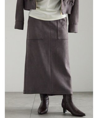 Te chichi スウェードタイトスカート モカ