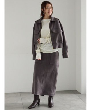 Te chichi スウェードタイトスカート モカ