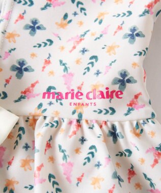 OP／FILA 【marie claire ENFANTS】小花柄編上げAライン水着 オフホワイト