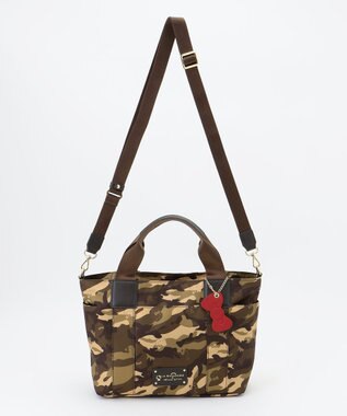 LA BAGAGERIE 【LA BAGAGERIE×HELLO KITTY】リボンチャーム付き　デイリートート　Sサイズ カーキ