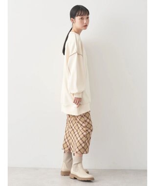 earth music&ecology チェック柄ナロースカート Beige