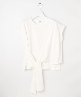 23区 S 【SLOW/一部店舗限定】ライトツイストコットン サッシュデザイン Tシャツ ホワイト系