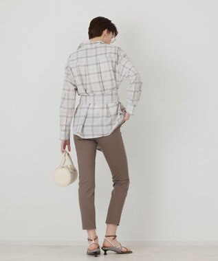 GRACE CONTINENTAL ポンチスリムパンツ カーキ