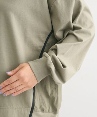 Green Parks グログランテープ配色ドッキングプルオーバー Khaki