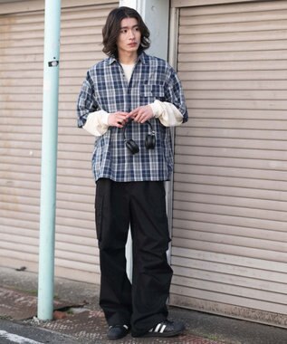 WEGO 【ユニセックス着用ITEM】アンサンブルチェックシャツ（LS） ブルーチェック1