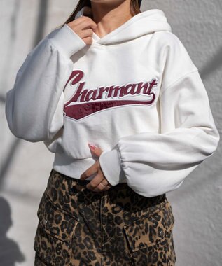 WEGO スタジアムロゴショートプルパーカー ホワイト