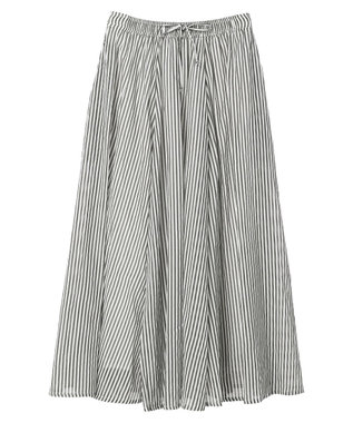Green Parks インド綿　ふんわりボイルロングスカート Stripe