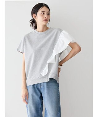 AMERICAN HOLIC ショルダーフリルミニ裏毛プルオーバー Light Gray Mixture