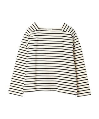 earth music&ecology スクエアボーダープルオーバー Ivory