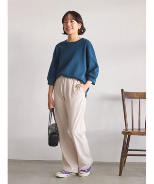 AMERICAN HOLIC ５分袖タックスリーブニットプルオーバー Blue Green