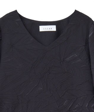 Green Parks ■ＥＳＣＡＲ　エンボスＶネックワンピース Black