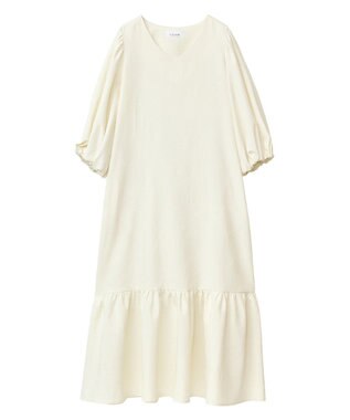 Green Parks ■ＥＳＣＡＲ　エンボスＶネックワンピース Ivory