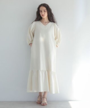 Green Parks ■ＥＳＣＡＲ　エンボスＶネックワンピース Ivory