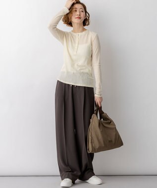 23区 シアーリブ レイヤード ロンTEE ライトイエロー系