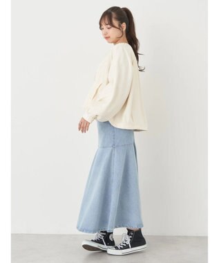 earth music&ecology ペプラムマーメイドデニムスカート Light Indigo