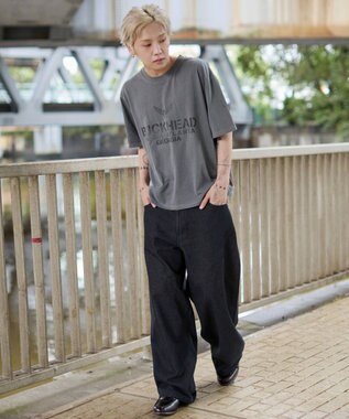 WEGO 【ユニセックス着用ITEM/MLサイズ展開】ステンシルロゴグラフィックT（SS） ブラック