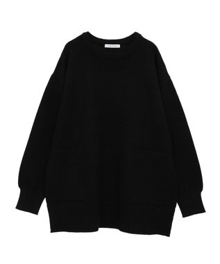 AMERICAN HOLIC サイドポケットロングニットプルオーバー Black