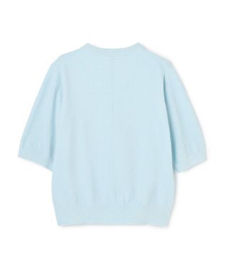 UNFILO L ベロアモール ハーフスリーブニット サックス