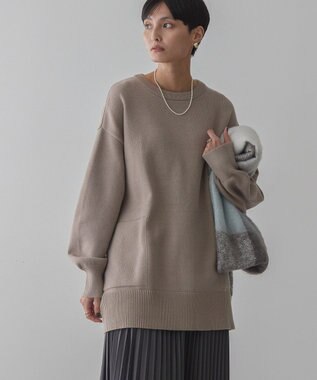 AMERICAN HOLIC サイドポケットロングニットプルオーバー Mocha