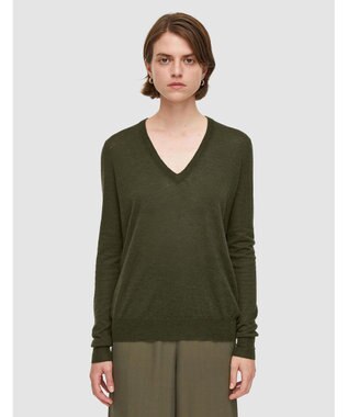 【洗える】キャッシュエアー　Vネックニット