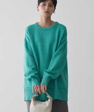 AMERICAN HOLIC サイドポケットロングニットプルオーバー Green