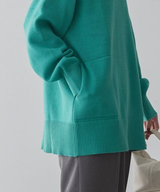 AMERICAN HOLIC サイドポケットロングニットプルオーバー Green