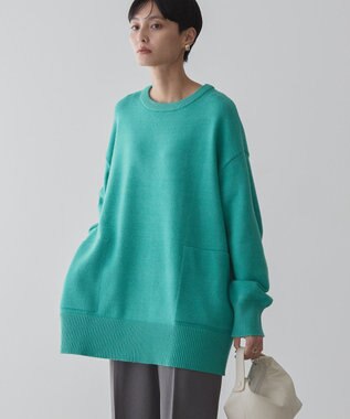 AMERICAN HOLIC サイドポケットロングニットプルオーバー Green