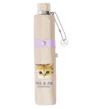 MOONBAT 【一級遮光/軽量】PAUL & JOE 晴雨兼用 折りたたみ日傘 ワンポイント ヌネット ベージュ