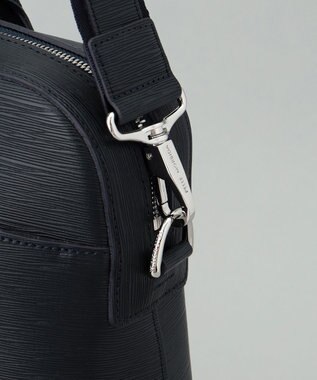 GOTAIRIKU 日本製【PELLE MORBIDA】型押しレザー ブリーフバッグ ネイビー系