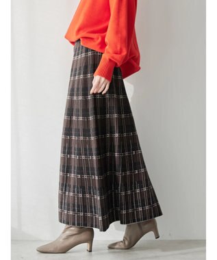 AMERICAN HOLIC ニットプリーツライクチェックスカート Check