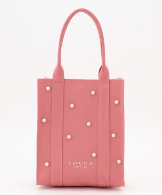 TOCCA 【大人百花掲載】【A4サイズ対応】RHYTHM OF PEARL KNITBAG ニットバッグ ピンク系