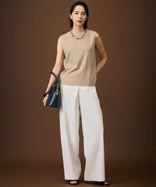 自由区 【人気素材・NEWアイテム・アンサンブル対応】ファンクショナルノースリーブ カットソー ベージュ