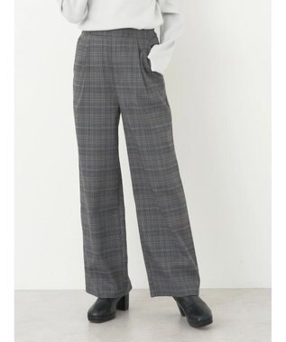 earth music&ecology チェックストレートパンツ Check Gray