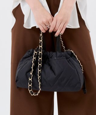LeSportsac CHAIN E/W DRAWSTRING BAG/ミッドナイトキルトチェーン ミッドナイトキルトチェーン