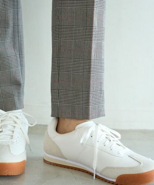 UNFILO 【ウエストゴム/14サイズ展開】beauty warm pants テーパード グレンチェック