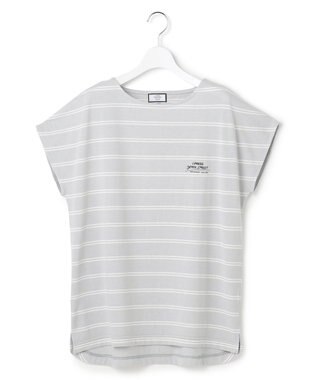 J.PRESS YORK STREET 【WOMEN】キャップスリーブ ボーダーTシャツ サックスブルー系1