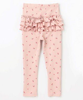 ANY KIDS 【WEB限定】フリル付き総柄レギンス ピンク×チェリー