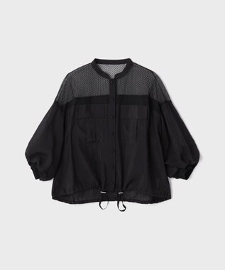 GRACE CONTINENTAL メッシュコンビシアーブルゾン ブラック