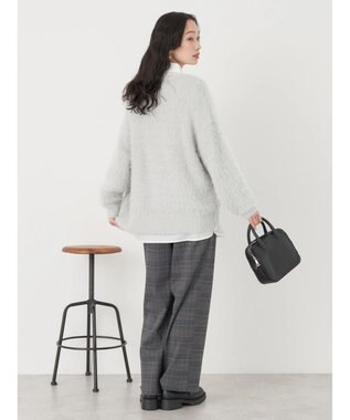 earth music&ecology ゆるモヘアライクレースニット Light Gray