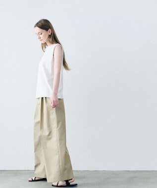 uncrave ダブルフェイスジャージー ノースリーブカットソー オフ